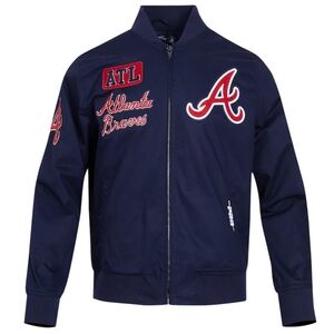 Men's Atlanta Braves Pro Standard Navy Twill Full-Zip